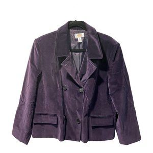 Talbots Vintage Purple Velvet Blazer Jacket - Size 18